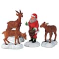 Lemax Christmas Village Santa Feeds Reindeer Set Of 4 - 52146
