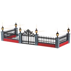 Lemax Christmas Village Lighted Wrought Iron Fence Set/5 Battery Operated (4.5V) - 54303