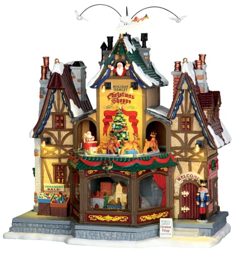 Lemax Christmas Village Holiday Hamlet Christmas Shoppe With 4.5V Adaptor - 55026