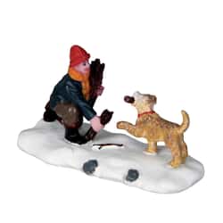 Lemax Christmas Village Gathering Firewood - 62443