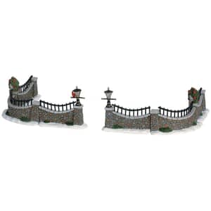 Lemax Christmas Village Stone Wall Set Of 6  - 63576