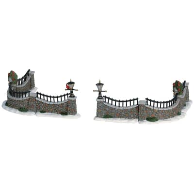 Lemax Christmas Village Stone Wall Set Of 6  - 63576