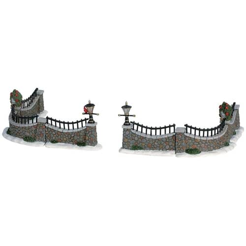 Lemax Christmas Village Stone Wall Set Of 6  - 63576