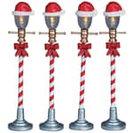 Lemax Lemax Christmas Village Santa Hat Street Lamp Set Of 4 Battery Operated (4.5V) - 64472