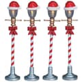 Lemax Christmas Village Santa Hat Street Lamp Set Of 4 Battery Operated (4.5V) - 64472