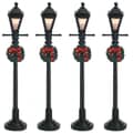 Lemax Christmas Village Gas Lantern Street Lamp Set Of 4 Battery Operated (4.5V) - 64498
