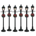 Lemax Christmas Village Gas Lantern Street Lamp Set Of 6 Battery Operated (4.5V) - 64499
