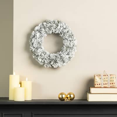 Kaemingk Everlands Snowy Imperial Artificial Christmas Wreath 35cm