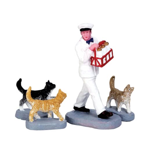Lemax Christmas Village Merry Milkman - Set Of 4 - 72511