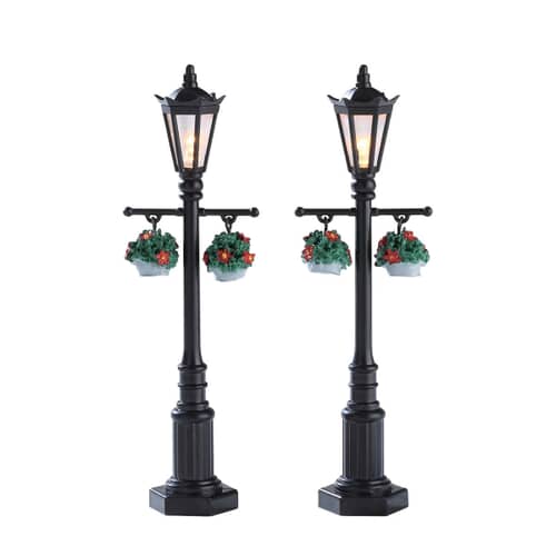 Lemax Christmas Village Old English Lamp Post Set Of 2 Battery Operated (4.5V) - 74231