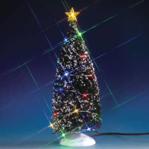 Lemax Christmas Village Evergreen Tree With 24 Multi Light Battery Operated (4.5V) - 74263