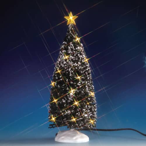 Lemax Christmas Village Evergreen Tree With 24 Clear Light Battery Operated (4.5V) - 74264