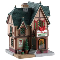 Lemax Christmas Village The Red Bow Christmas Shoppe Battery Operated Led - 85379