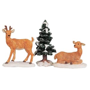 Lemax Christmas Village Stag And Doe - Set of 3 - 92298