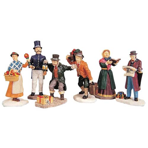 Lemax Christmas Village Townsfolk Figurines Set Of 6 - 92355