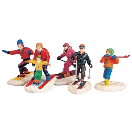 Lemax Christmas Village Winter Fun Figurines Set Of 5 - 92357
