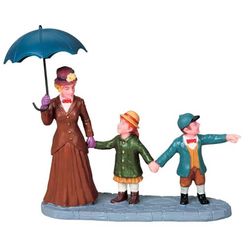 Lemax Christmas Village Walking With Nanny - 92621