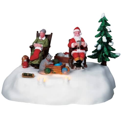 Lemax Christmas Village Knitting Christmas Stockings  - 94047