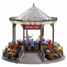 Lemax Christmas Village Holiday Garden Green Bandstand With 4.5V Adaptor - 94551