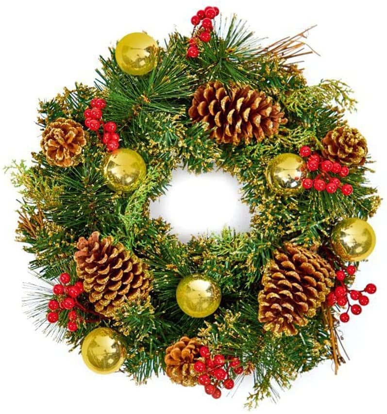 Premier Christmas Tree 40cm Artificial Christmas Wreath Gold