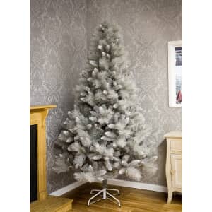 Premier Christmas Tree 2.4m Silver Tipped Fir Artificial Christmas Tree