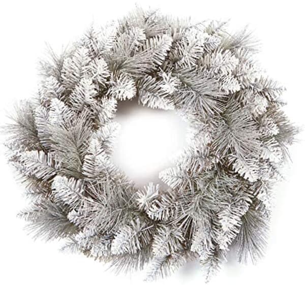 Premier Christmas Tree 50cm Silver Tipped Fir Artificial Christmas Wreath